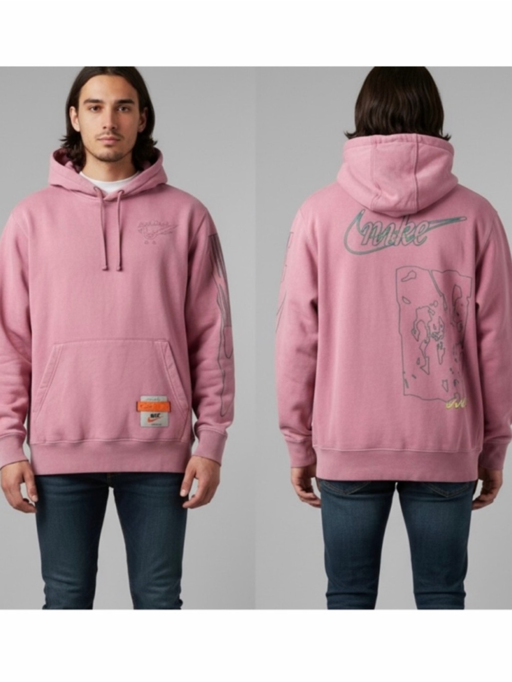 Nike Pink Washed Pullover Hoodie